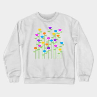 Summer Rainbow Cottage Garden Flowers Digital Art | Melanie Jensen Illustrations Crewneck Sweatshirt